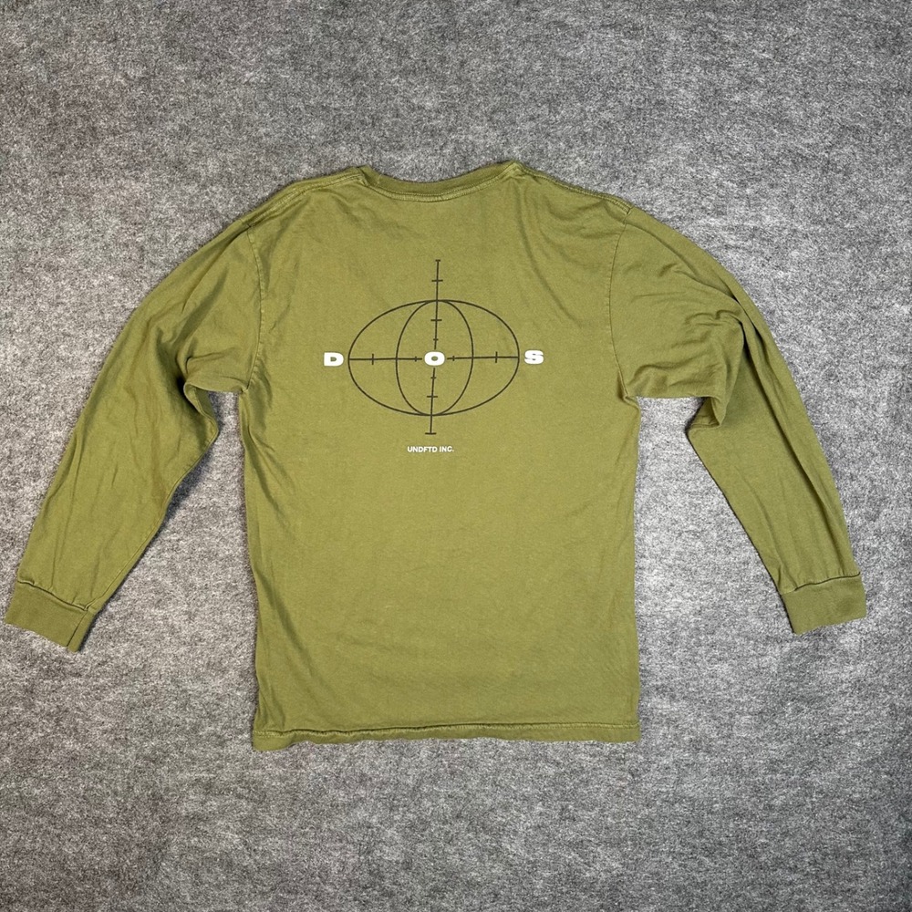 Undefeated Dead On Site T-Shirt Long Sleeve Mens Medium Olive Green